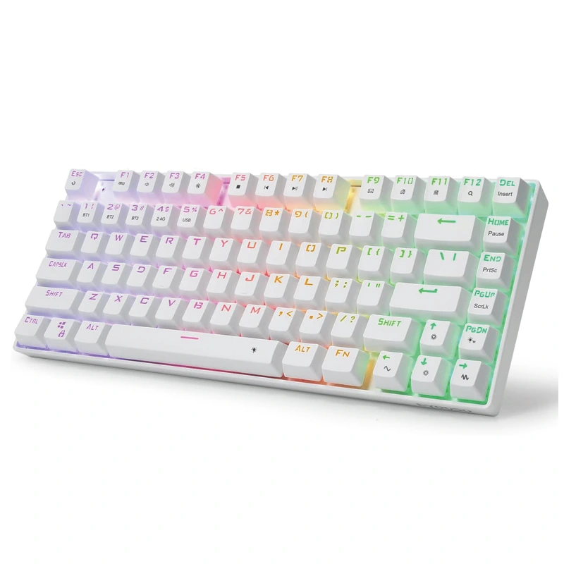 81ki uaealesi Bluetooth 2.4Ghz RGB Keyboard Mechanical Keyboard