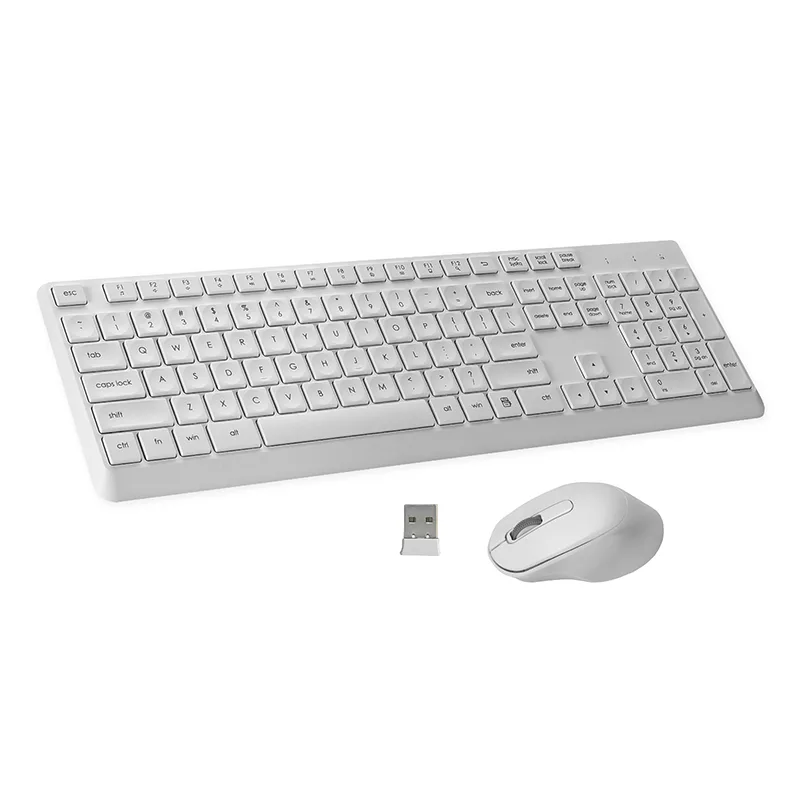 White 2.4GHZ uaealesi keyboard ma isumu combo